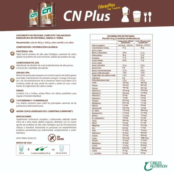 Suplemento Cn Plus Vainilla 1000g